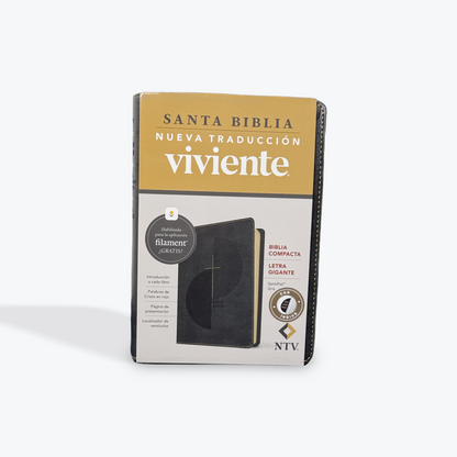 NTV Biblia Compacta, Letra Gigante con Filament LeatherLike, Indexed, Gray, Red Letter