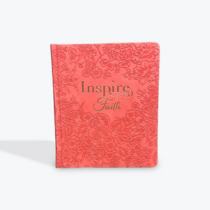 NLT Inspire FAITH Bible, Filament Enabled (Hardcover LeatherLike, Coral Blooms): The Bible for Coloring & Creative Journaling