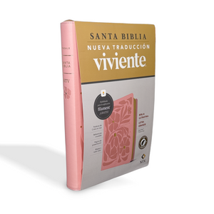 NTV Biblia ultrafina, letra grande con Filament, LeatherLike, Indexed, Pink Flowers, Red Letter