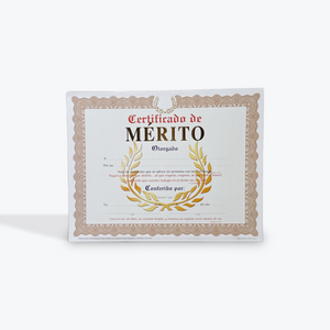 Certificado de Merito Paquete de 15 Certificados, Cafe/Oro