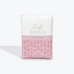RVR60 Biblia Quinceañera Rosa/Blanco Tamaño Portátil Letra Grande 10 Pts con Cierre y Indice y Caja de Recuerdo