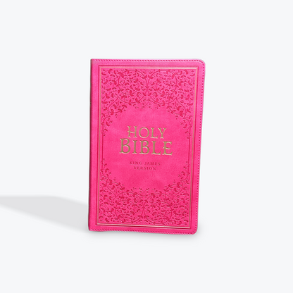 KJV Pink Faux Leather Deluxe Gift Bible with Thumb Index