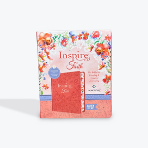 NLT Inspire FAITH Bible, Filament Enabled (Hardcover LeatherLike, Coral Blooms): The Bible for Coloring & Creative Journaling