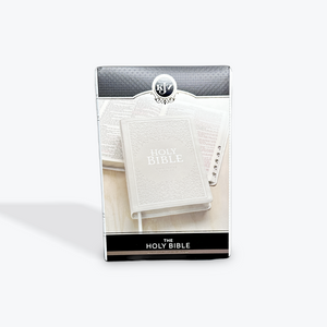 KJV White Faux Leather Large Print Thinline Bible with Index