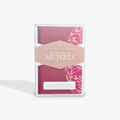 RVR60 Biblia de Estudio Para Mujeres Vino Tinto-Fucsia Simil Piel