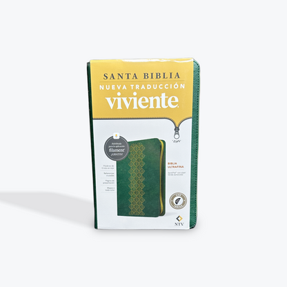 NTV Biblia Ultrafina de Zíper, con Filament Verde con Indice