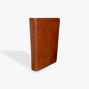 NLT Personal Size Giant Print Bible, Filament-Enabled Edition Genuine Leather, Indexed, Brown, Red Letter