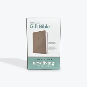 NLT Premium Gift Bible Star Cross Taupe Leatherlike
