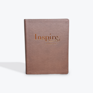 NLT Inspire Catholic Bible (LeatherLike, Dark Brown): The Bible for Coloring & Creative Journaling