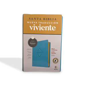 NTV Biblia ultrafina, letra grande con Filament, LeatherLike, Indexed, Tranquil Blue, Red Letter