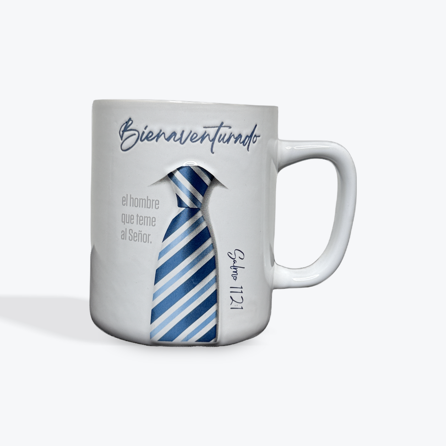 Taza de Ceramica Coleccion Prominencia Modelo: Bienaventurado, Corbata 23oz