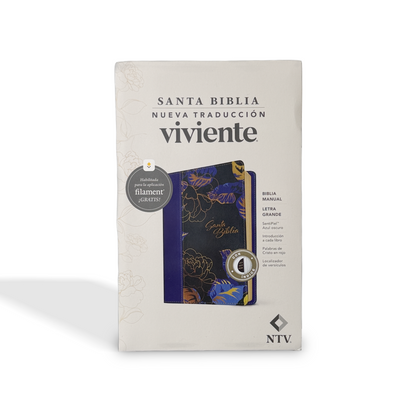 NTV Biblia manual, letra grande con Filament, LeatherLike, Indexed, Dark Blue, Red Letter