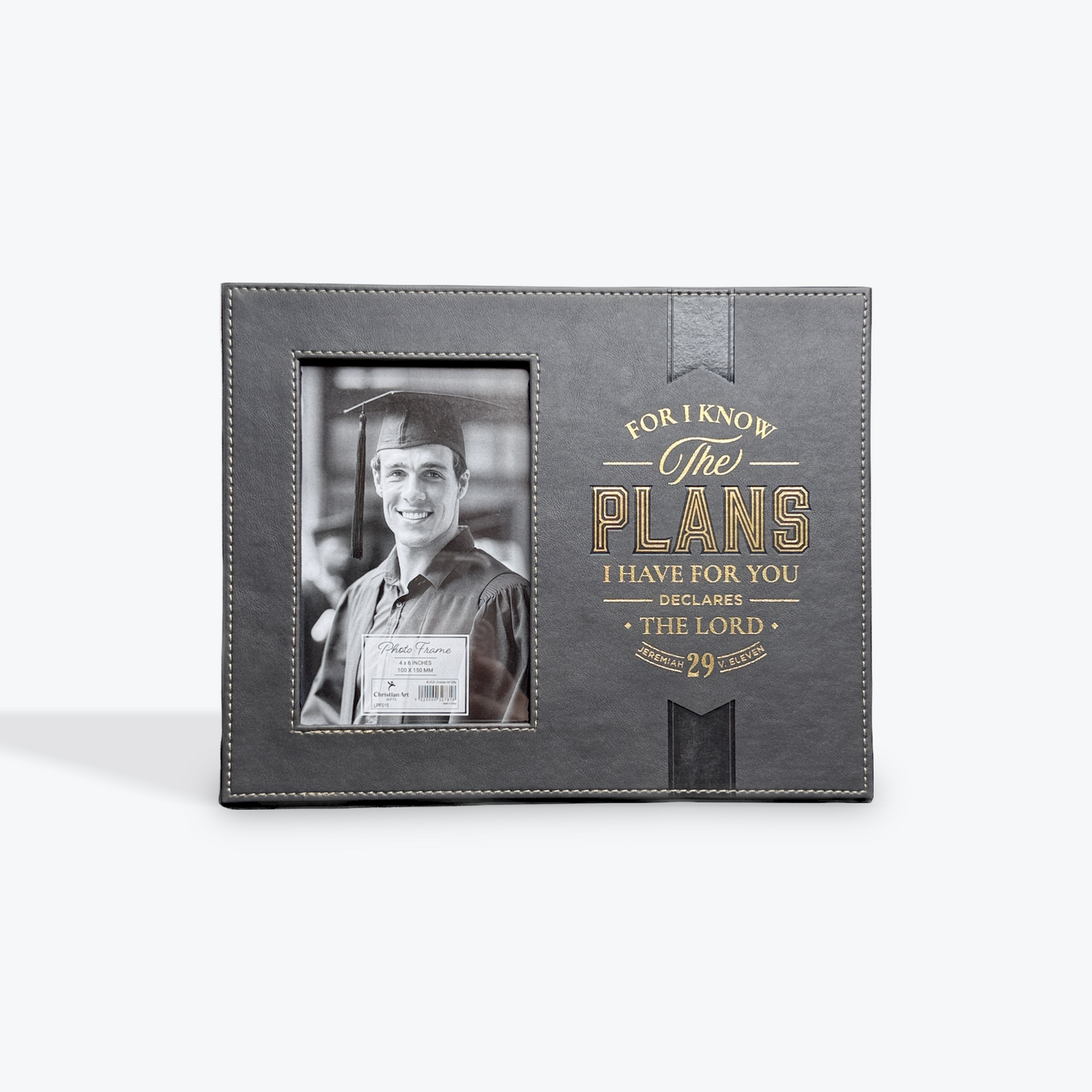 The Plans Charcoal Faux Leather Graduation Photo Frame - Jeremiah 29:11