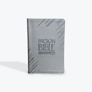 The Action Bible Study Bible ESV - Slate Gray Premium Imitation Leather