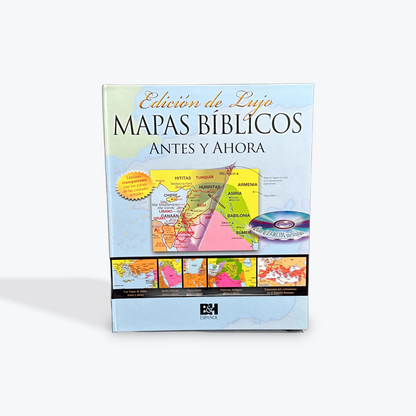 Mapas Bíblicos Antes y Ahora: Edición de Lujo por Rose Publishing Tapa Dura