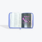 RVR60 Biblia Quinceañera Lila/Blanco Tamaño Portátil Letra Grande 10 Pts