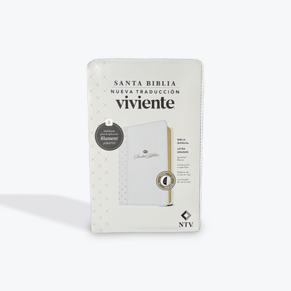 NTV Biblia Manual, Letra Grande con Filament SentiPiel Blanca con Indice