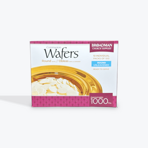 Communion Wafers - Round White (1,000 Pieces): 10 Individual Packs of 100 / Round Unleavened / Ready to Serve