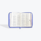 RVR60 Biblia Quinceañera Lila/Blanco Tamaño Portátil Letra Grande 10 Pts