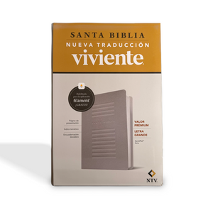NTV Biblia valor prémium, letra grande con Filament, LeatherLike, Gray
