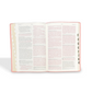 NTV Biblia ultrafina, letra grande con Filament, LeatherLike, Indexed, Pink Flowers, Red Letter