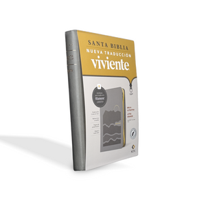 NTV Biblia ultrafina, letra grande de zíper con Filament, LeatherLike, Indexed, Gray, Red Letter