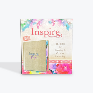 NLT Inspire Prayer Bible Coloring & Journaling LeatherLike Hardcover, Metallic Champagne Gold