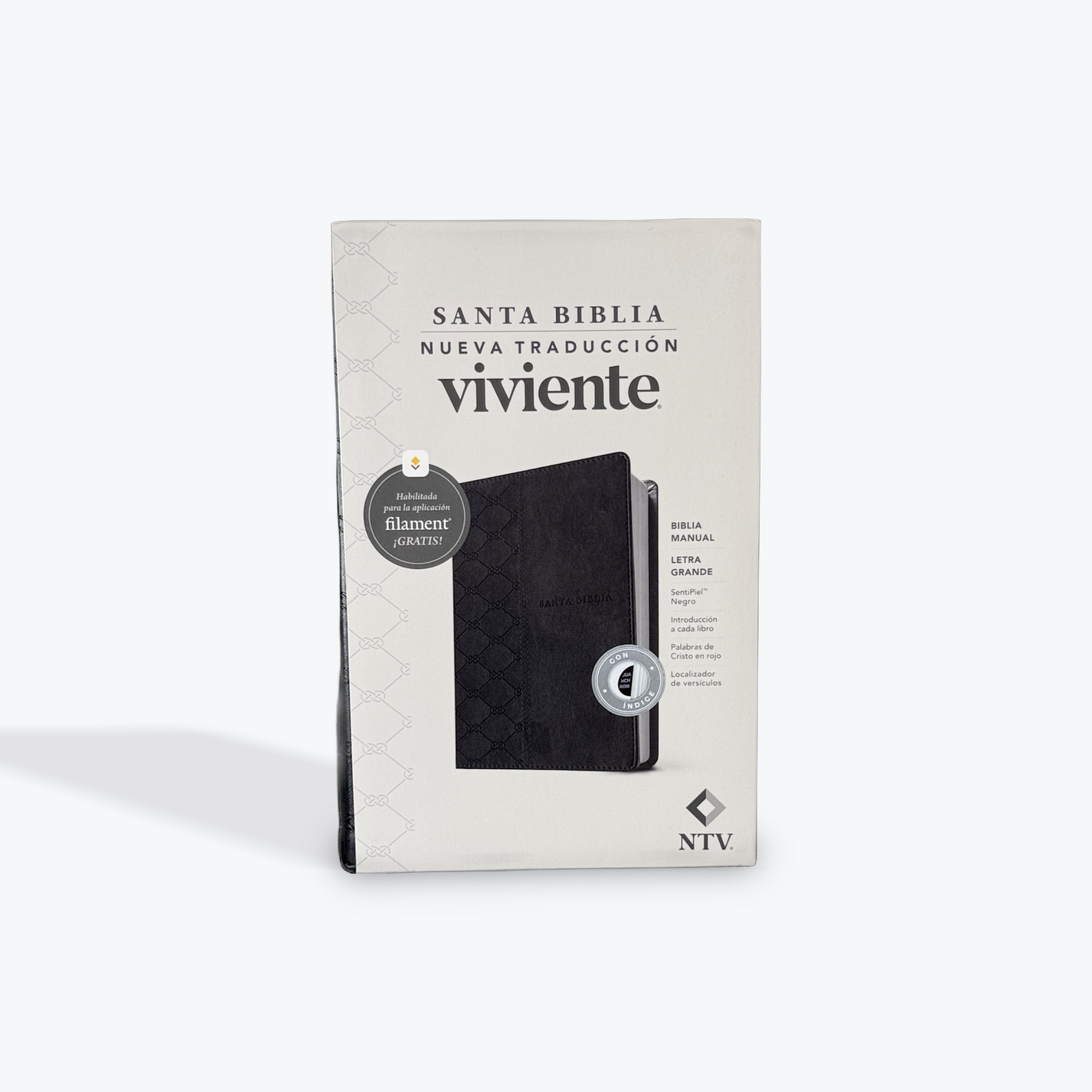 NTV Biblia manual, letra grande con Filament Negra con Indice