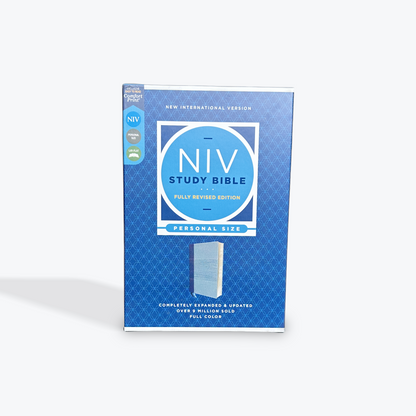 NIV Study Bible, Fully Revised Edition (Study Deeply. Believe Wholeheartedly.), Personal Size, Leathersoft, Navy/Blue, Red Letter, Comfort Print