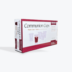Communion Cups Box of 500- Disposable Plastic Cups: Stackable / Smooth Rim / Ultra-Clear / Recyclable