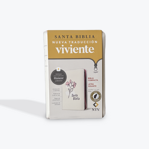 NTV Biblia compacta, letra gigante de zíper con Filament LeatherLike, Beige, Red Letter