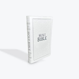 KJV White Faux Leather Large Print Thinline Bible with Index