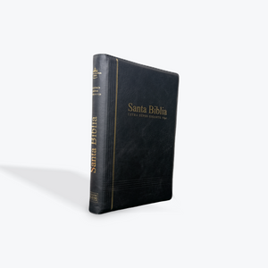 RVR1960 Santa Biblia Letra Super Gigante, 19 Puntos, Piel Genuina, Negra, Cierre e Índice, Palabras de Jesus en Rojo, 19 Puntos