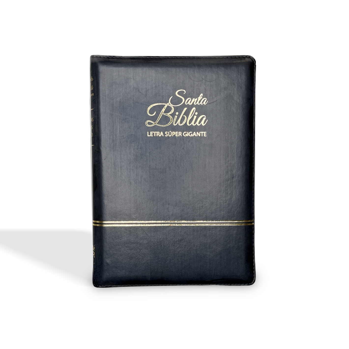 RVR160 Santa Biblia Letra Super Gigante, 19 Puntos, Negra con Cierre e Indice, Palabras de Jesus en Rojo