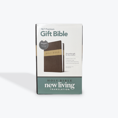 NLT Premium Gift Bible Dark Brown/Tan TuTone Filament Enabled