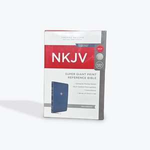 NKJV Super Giant Print Reference Bible Blue Leathersoft